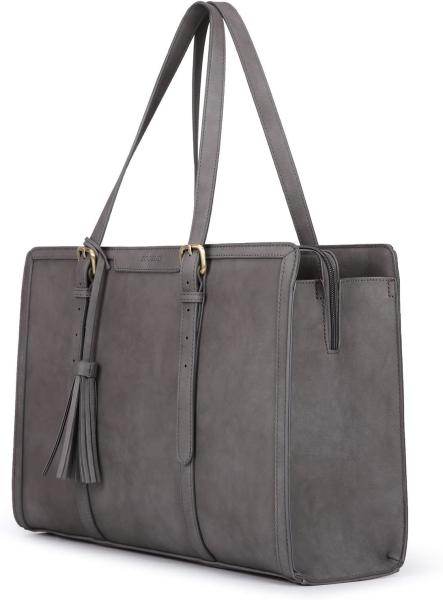 FOR WOMEN 15.6 INCH WORK TOTE BAGS PU LEATHER COMPUTER PURSE FOR BUSINESS OFFICE WITH 3 LAYER COMPARTMENTS