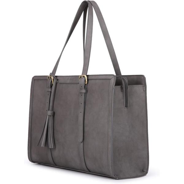 FOR WOMEN 15.6 INCH WORK TOTE BAGS PU LEATHER COMPUTER PURSE FOR BUSINESS OFFICE WITH 3 LAYER COMPARTMENTS