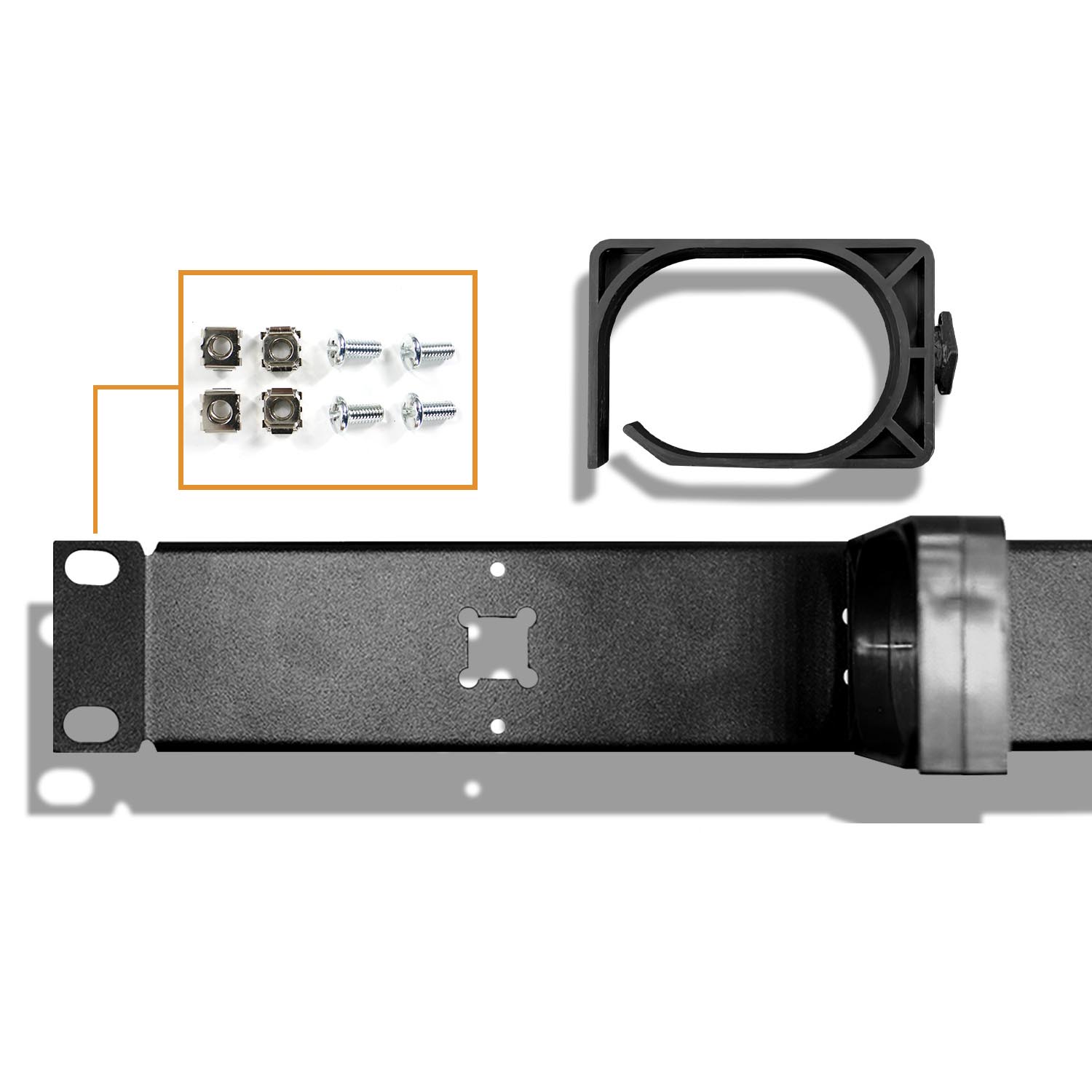 ANSHI 19 дюймовое управление металлическими кабелями 4 кольца XL-4020-3C-B