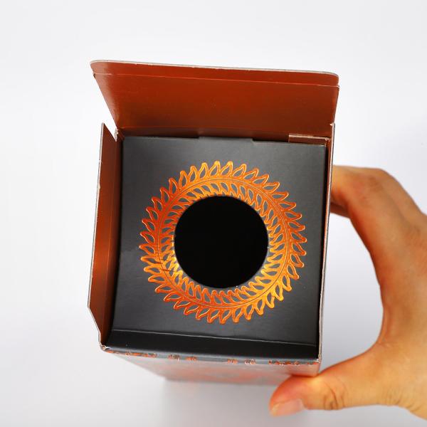 Christmas Orange Cardboard Wine Bottle Gift Box Single Packaging