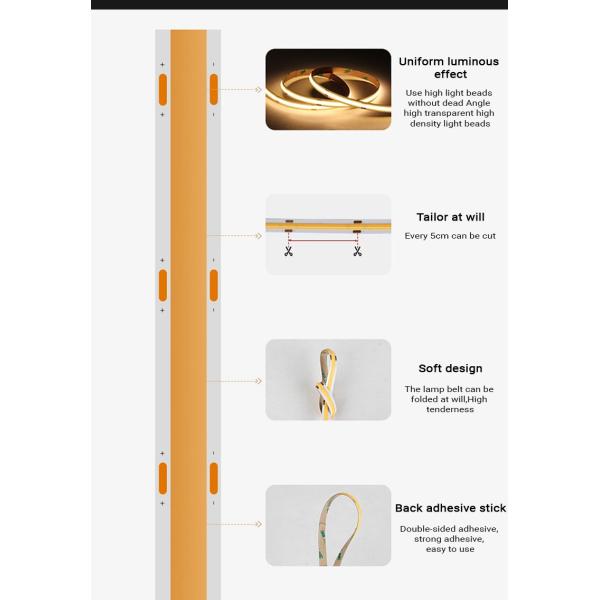 Золото-желтый гибкий светодиодный светодиодный свет для гостиничного шкафа