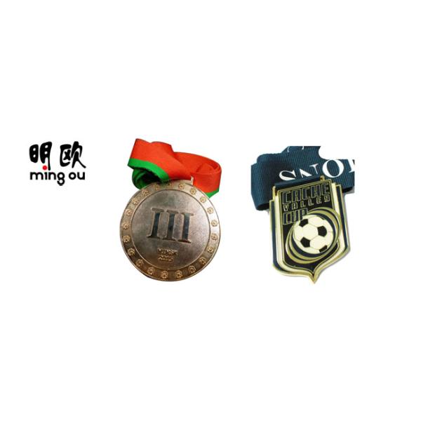 Red Bronzed Brass Award Coins Medallions For Champion , Customized