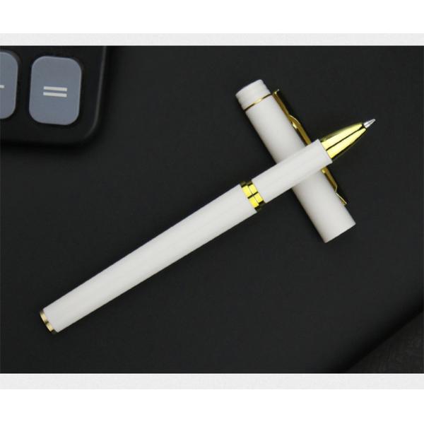 Pluma de firma de negocios 0.5mm grabado con logotipo Pluma de plástico neutral Regalo