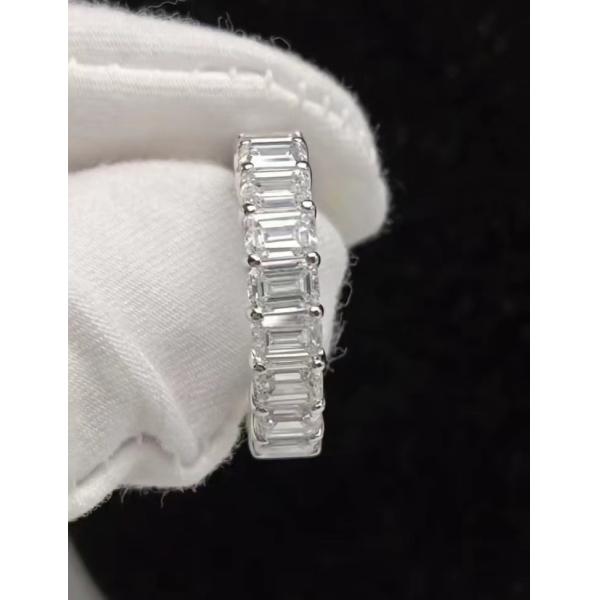 Изумрудный Алмазный Кольцо Белый Алмазный Кольцо Свадьба Вечные Кольца Лабораторно выращенные Алмазные Кольца