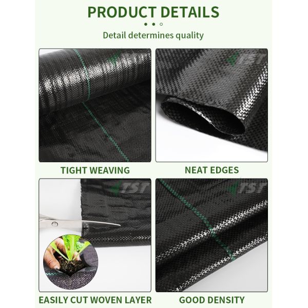 100% Polypropylene Weed Control Mat Landscape Fabric For 3-5 Years Durable Ground Cover