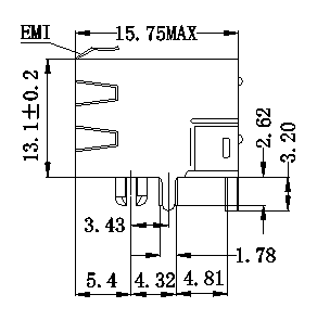 LPJE401AHNL Cross XRJM-S-04-8-8-4-F2 Jack 4x Rj45 ,8P8C R/A With LED
