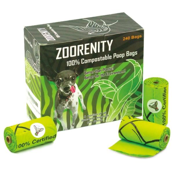 100% Compostable Products for Dogs Dog Poop Bags Large Leak Proof Waste Bag with Bone Holder