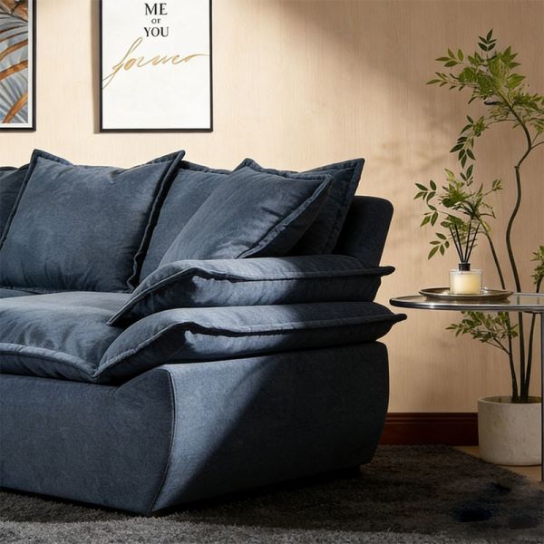 Compression Vacuum Sofa Set Home Furniture Modular Modern Luxury Corduroy 3 Seater Sponge Couch Living Room Frameless Sofa