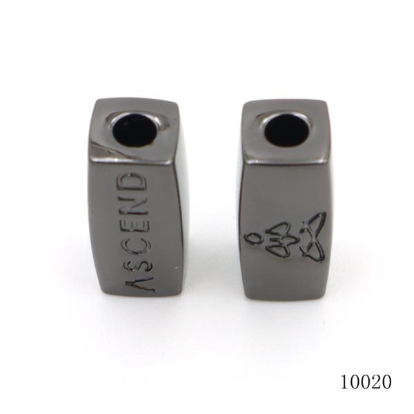 15mm Height 3mm Hole Metal Alloy Beads Gunmetal Square Metal Beads