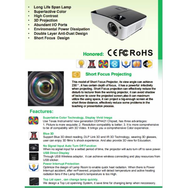 4000 lumens Dlp Lamp Projector XGA 1024x768 High Brightness