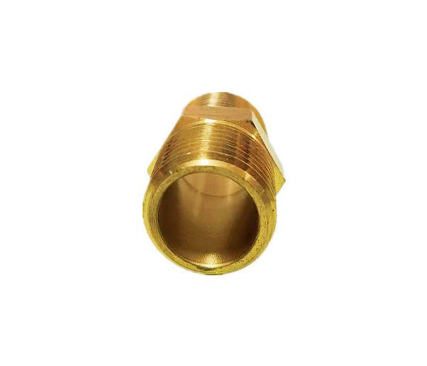 1/2 X 1/2 Brass Hex Nipple , 250F Npt Male Thread Brass Fittings Connector Pipe Adapter