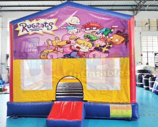 Casa inflável comercial de costura quádrupla do salto do casamento do leão-de-chácara