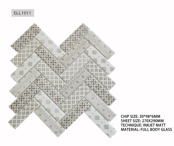 270x290mm Wooden Marble Mosaic Tiles 6mm Thickness for Swimming Pools
