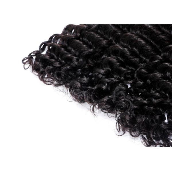 Black Virgin Human Hair Extensions / Americadyed Bleached Deep Wave Remy Hair