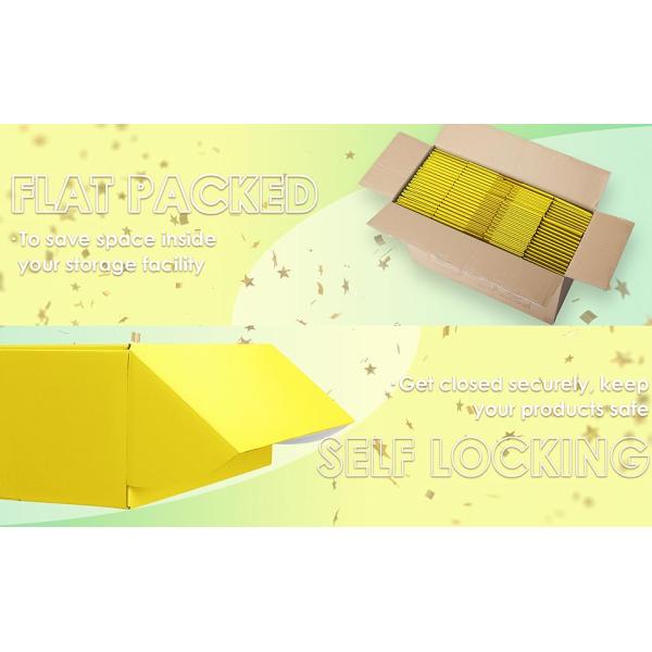 Yellow Shipping Boxes, Cardboard Gift Boxes With Lids For Wrapping Giving Women Men Presents, Corrugated Mailer