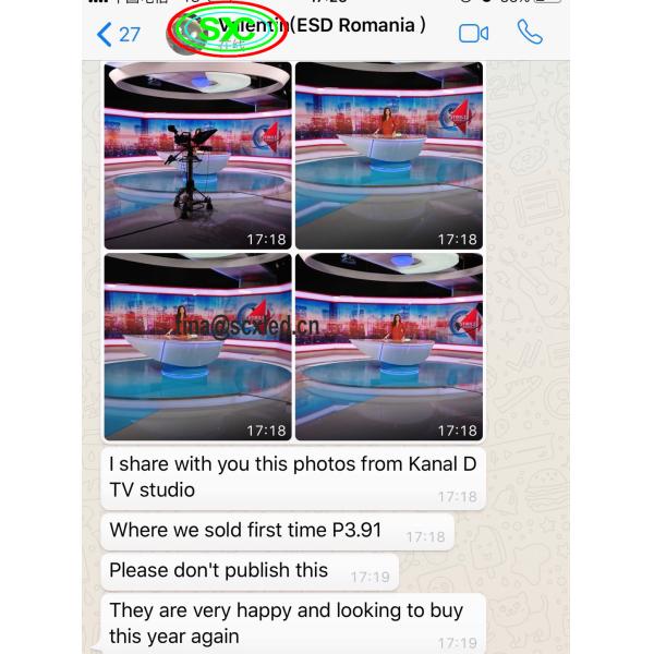 P3.91mm Indoor LED Display Screen 500x500mm IP43 Waterproof