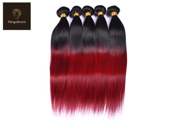 Straight 45.72cm 18 inch Ombre Colored Human Hair Bundles 1b Bug St