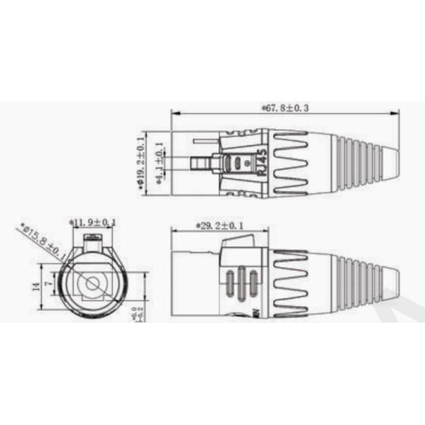 Outdoor Metal IP65 IP67 Waterproof RJ45 Connector Signal Female Male Ethernet Chassis Fiber Optic Cable Connector Ethernet Plug