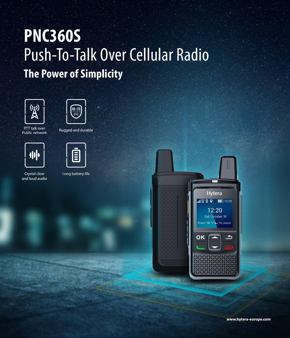 HYTERA Handheld Two Way Radio Walkie-Talkie with Long Range 4G GPS and Digital Intercom PNC360 PNC360S