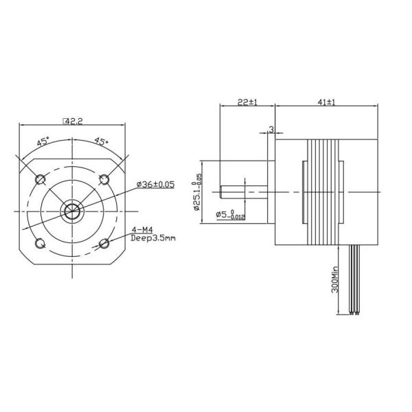Электрический коммутируя безщеточный квадрат поляков 42mm мотора 26W 8 Dc