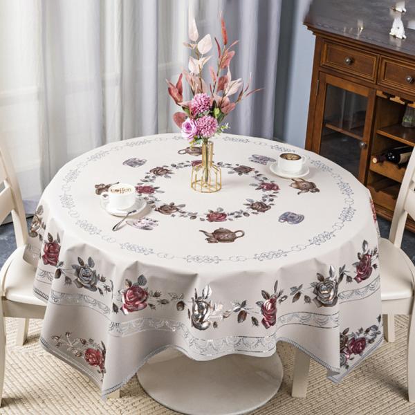 Venda direta de toalhas de mesa de poliéster de PVC para festas em casa, escritórios, hotéis, lojas e restaurantes