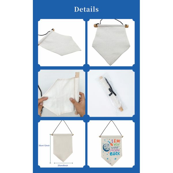 Wholesale Custom Linen Triangle Garden Flags Double Sided Sublimation Printing Outdoor Decor Banners Garden Ornaments