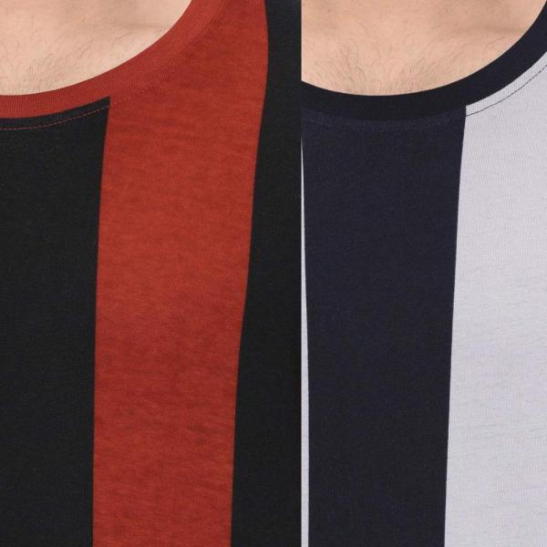 180 Gram Vertical Striped Tee Shirt , Mens Casual T Shirts Size XS - XXXXXL