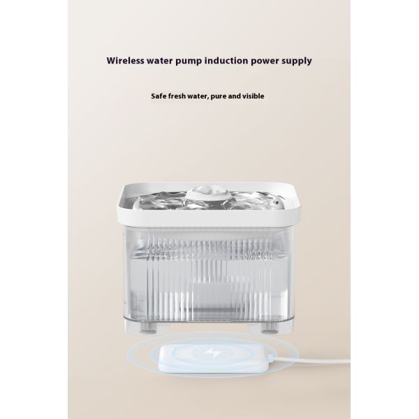 Modern Eco-Friendly Wireless Intelligent Automatic Cat Dog Water Dispenser Solid Pattern Battery Powered Plastic Charge Filter