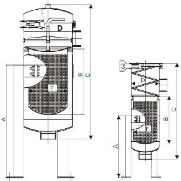Polished 2 Stainless Steel Bag Filter Housing Treatment 100PSI Max Pressure