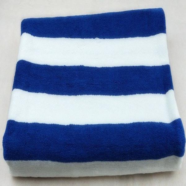 Factory Supply 100% cotton Yarn Dyed Jacquard Heavy Blue Stripe Pool Towel