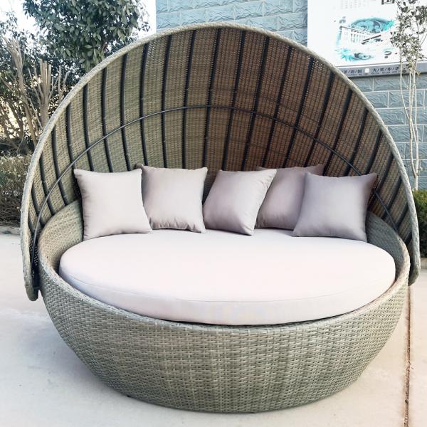 Villa Patio Pool Beach rattan furniture round chair Lounger Outdoor Wicker Round Bed