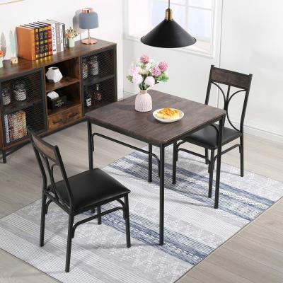 Rust Proof 3 Piece Dining Table Set Industrial Style Dining Room Sets