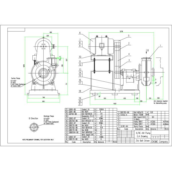 Electric Motors Metal Lined Slurry Pumps Horizontal S45C 62HRC