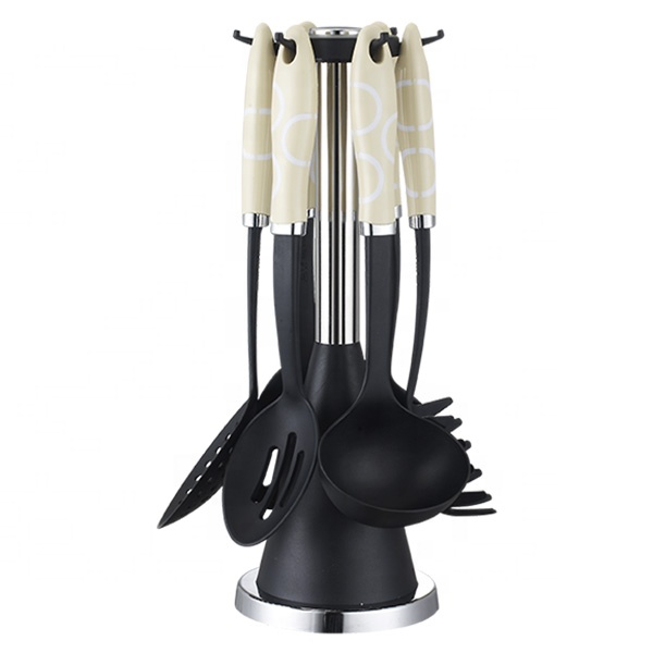 7-Piece Kitchenware Utensil Set with Dishwasher Safe and BPA Free Nylon Utensils