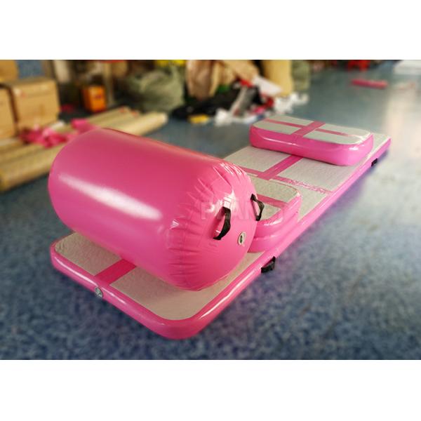 Pink Inflatable Air Track , Air Floor Gymnastics Mat No Noise During Training