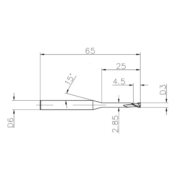 55HRC 2 Flute 3mm Tungsten Carbide Endmill for Harden Steel