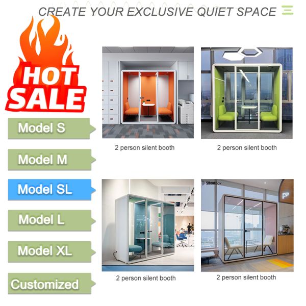 Stand Alone Meeting Pod in Private Space Soundproof Glass Booth Portable Office for Work