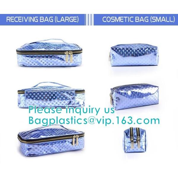 HANDBAG,PORTABLE WASH POUCH Promotional PVC/EVA cosmetic Bag with Handle,PVC Bedding Blanket Bag with Handle, makeup bag