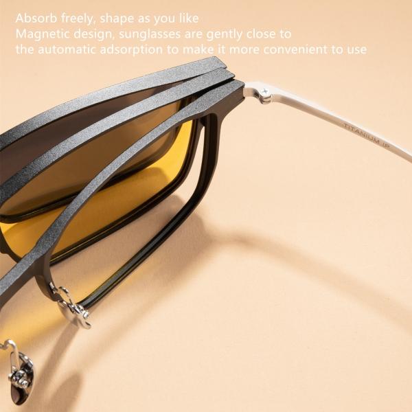 Бизнес-очки Титановый клип на квадрат Алюминиевые очки Рама