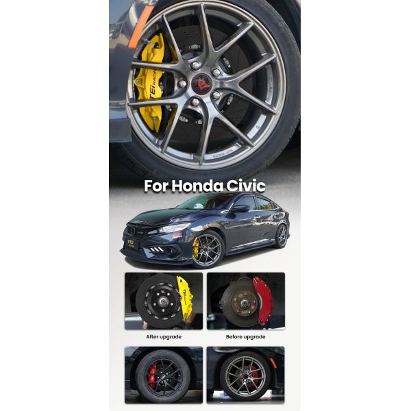 TEI P40NS BBK Kit 4 Piston Caliper Big Brake Kit  For Honda Civic Front Wheel
