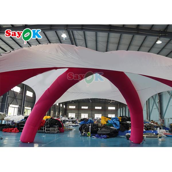 Event Sponsored X Shape Inflatable Spider Tent Advertising Promo Tent White And Pink 	Inflatable Air Tent
