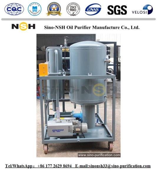 Équipement de traitement de l'huile de turbine de 6000L/H. Separateur d'huile et d'eau à haut rendement.
