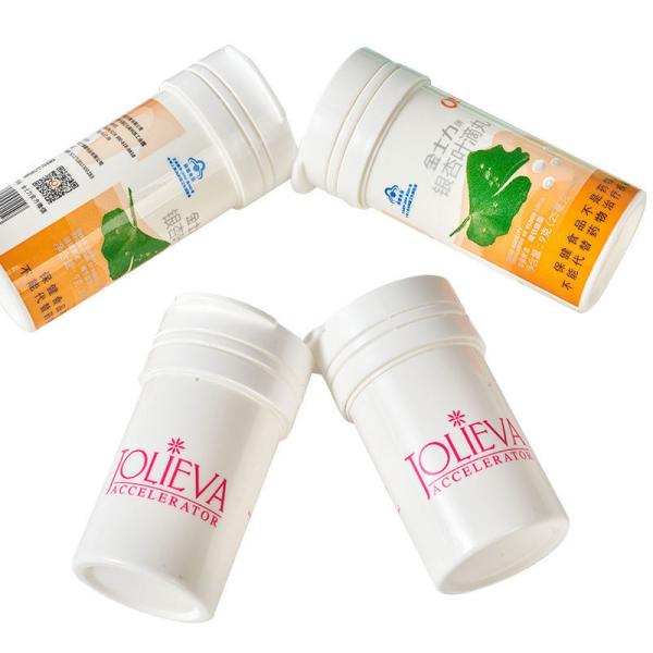 Logotipo colorido personalizado Tubo de comprimido efervescente de vitamina C com tampa feito de PP de qualidade alimentar