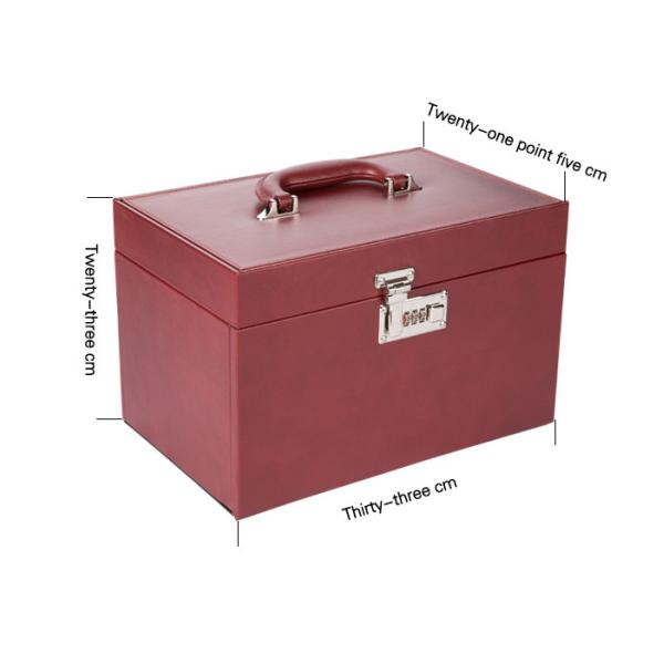 Dust Proof Three Layer Ring Display Case , Fashion Luxury Leather Jewellery Box