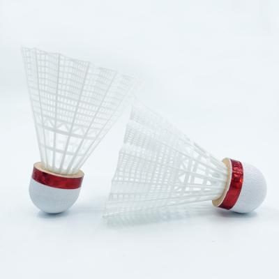 Plastic Feather Nylon Badminton Shuttlecock White Yellow Super Durable
