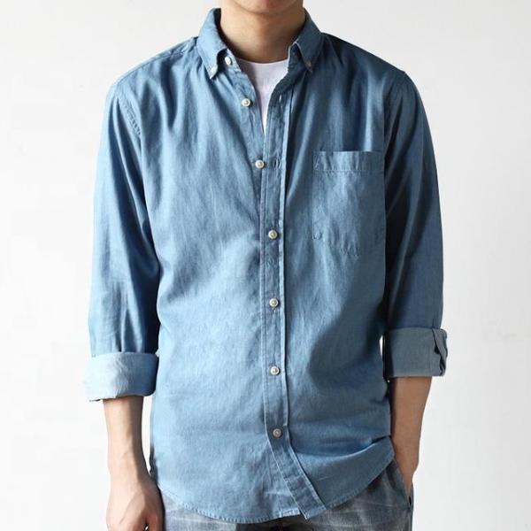 Plaids Pattern 21s 100% Cotton Imitation Denim Thin Shirt Denim Knitted for Shirt Good