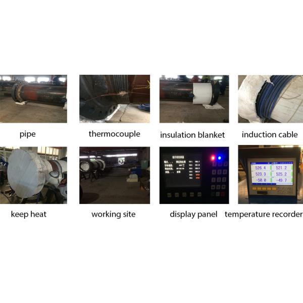 máquina de calefacción de inducción 120kw para el tratamiento térmico de la soldadura del poste del reborde con el registrador de la temperatura