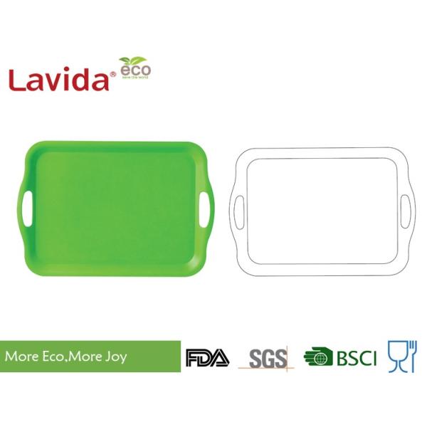 Hot Selling 2018 New design Shater-proof Reusable Bamboo Fiber Tray 3 pieces set Plant Fiber serving tray set 3-pc