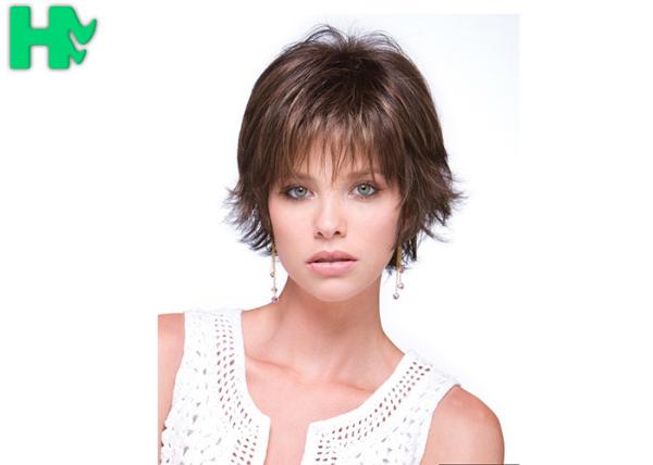 Beautiful Mixed Color Wavy Short Synthetic Wig High Temperature Wire