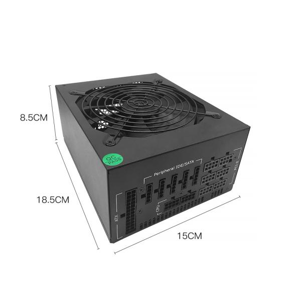 ATX 1600W Full Modular Power Supply GPU for Rig Supports 6 Graphics 80+ Gold Designed Power Supply